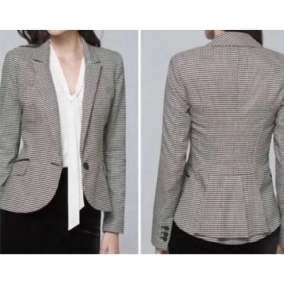 White House Black Market Jackets & Blazers - White House Black Market Houndstooth One Button Blazer sz 8